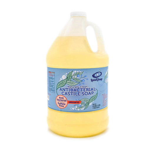 LandLSoap Antibacterial Unscented Pure Castile Soap Liquid for Face, Hand & Body Wash, Vegan, Non-GMO, Made in USA, Dry & Sensitive Skin, 64 fl. oz. Beauty & Personal Care LandLSoap