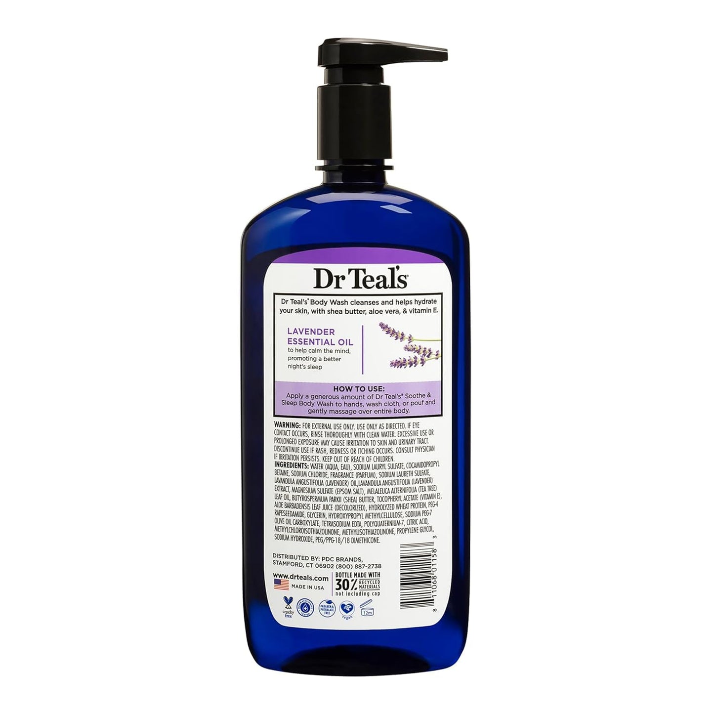 Dr Teal's Pure Epsom Salt Body Wash Soother & Moisturize With Lavender 24 oz (Pack of 3)