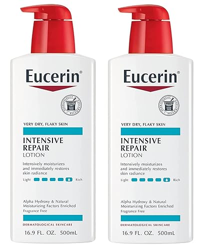 Eucerin Intensive Repair Body Lotion, Lotion for Very Dry Skin, 16.9 Fl Oz Pump Bottle - Pack of 2