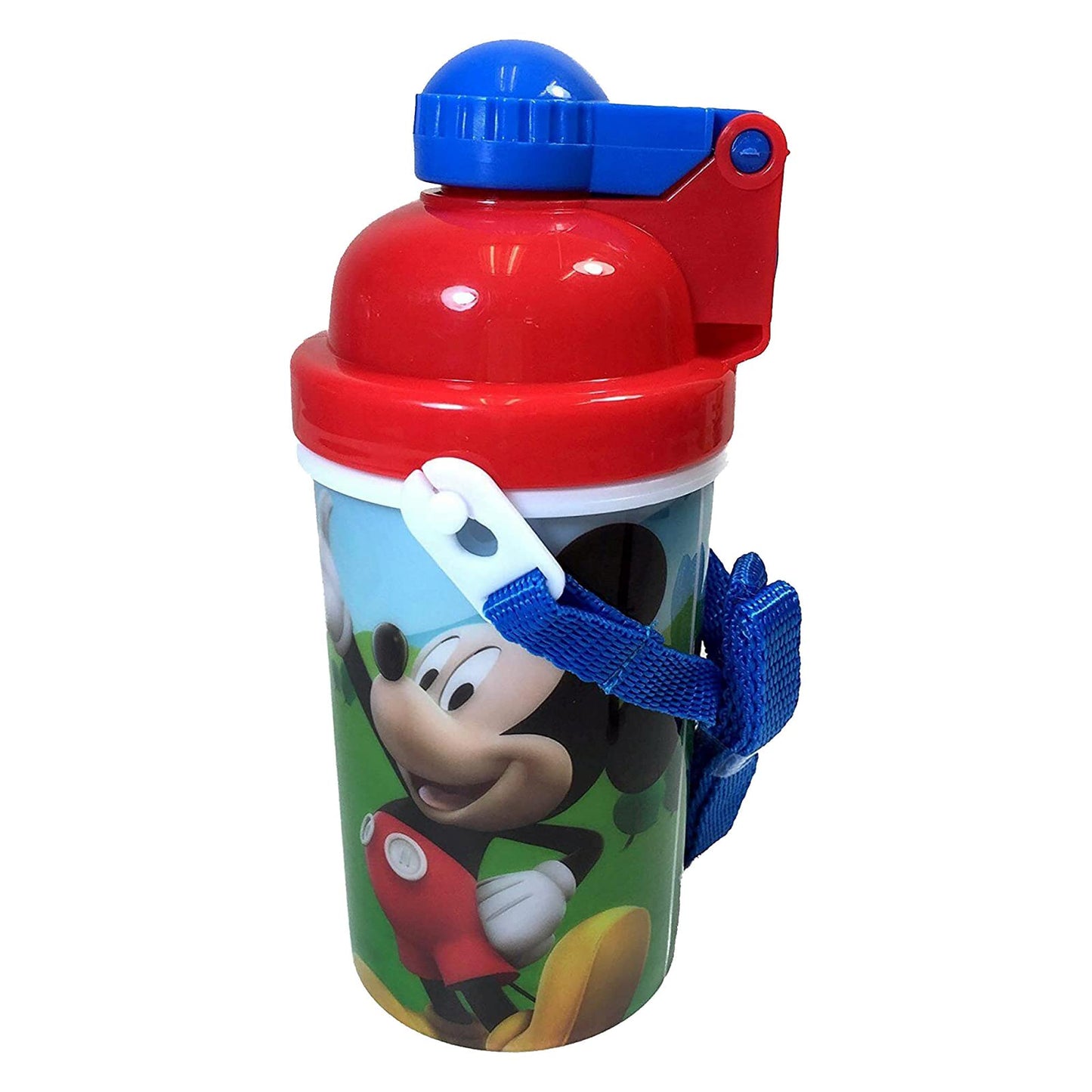 MM Mickey Mouse Water Bottle 12oz Popup Lid & Shoulder Strap