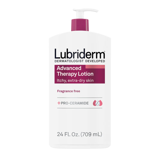 Lubriderm Advanced Therapy Fragrance Free Moisturizing Hand & Body Lotion + Pro-Ceramide, Intense Hydration for Itchy, Extra Dry, & Sensitive Skin