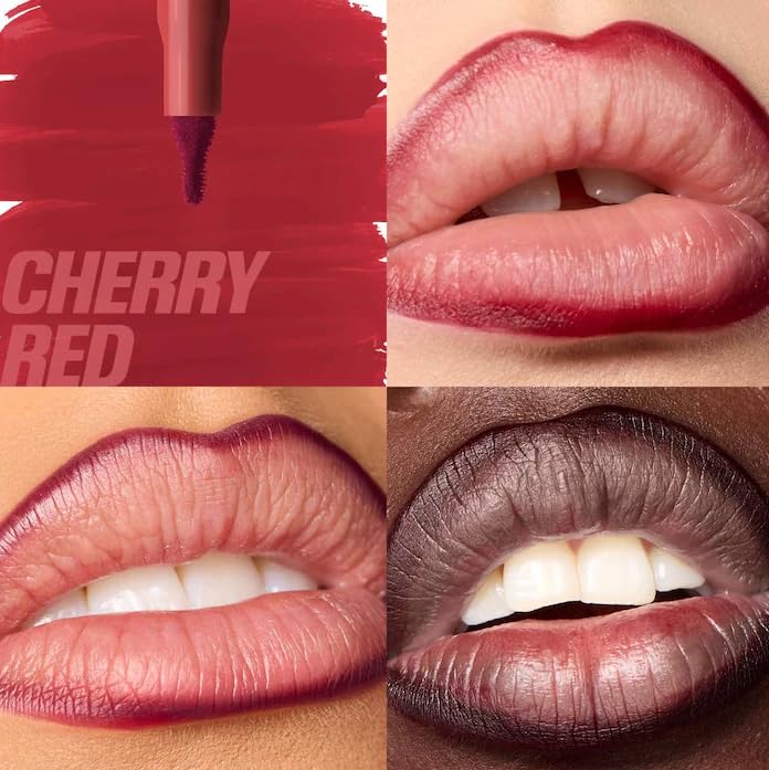 Huda Lip Contour Stain Lip Tint- Cherry Red (blue-toned red) .03 Fl Oz