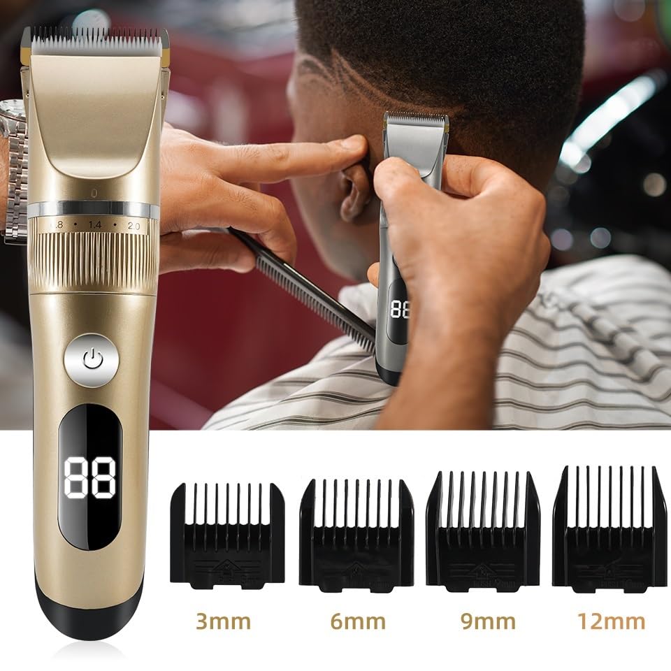 GLESVOWIO Mens Hair Clippers Electric Hair Clipper Hair Trimmer for Men Rechargeable Electric Shaver Beard Barber Hair Cutting Machine for Men Hair Beauty and Personal Care GLESVOWIO