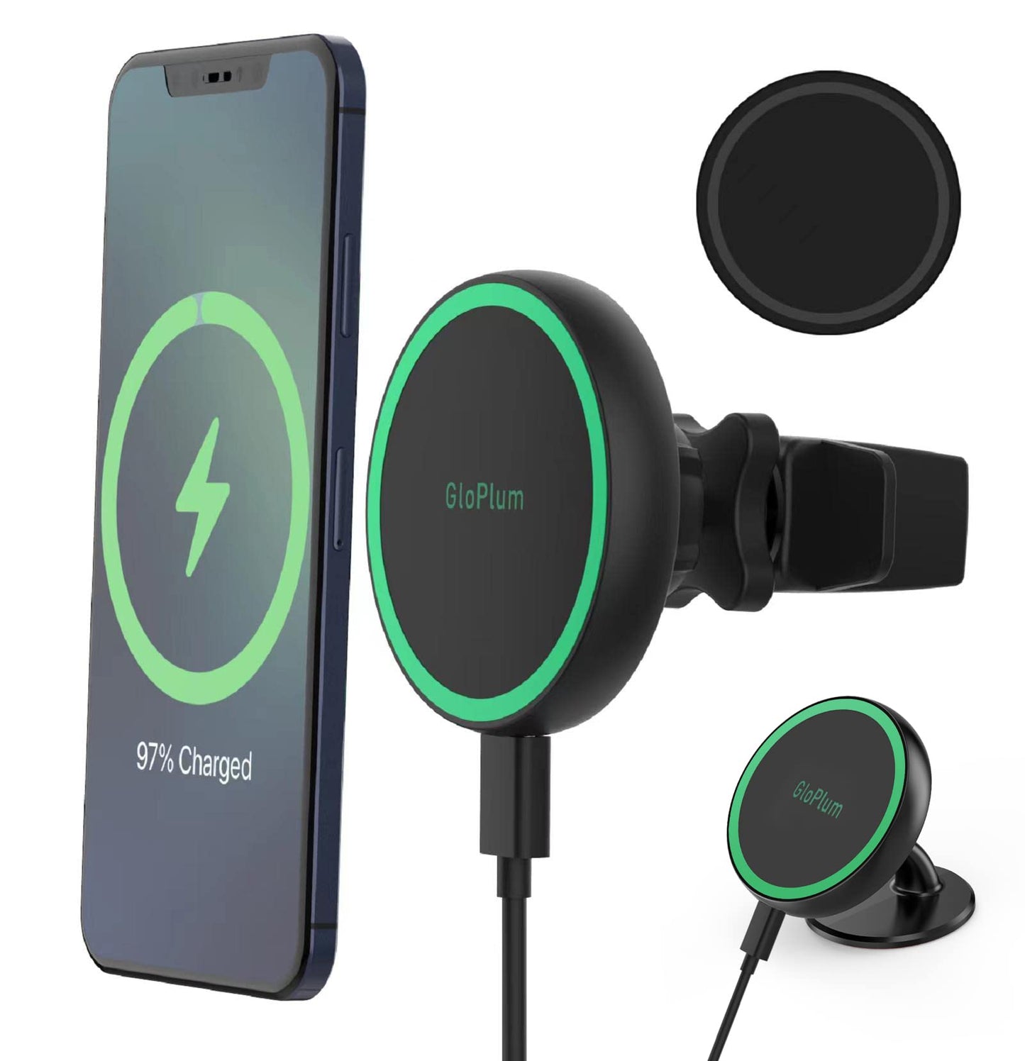 Magnetic Wireless Car Charger Mount Compatible with Magsafe iPhone 15/ iPhone 14/iPhone 13, Fast Charging Air Vent Magnet Accessories Car Phone Holder