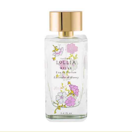 LOLLIA Relax Eau de Parfum, 3.4 fl. oz. - Women's Fragrance with Lavender & Honey, White Orchids, Indian Amber & Tahitian Vanilla