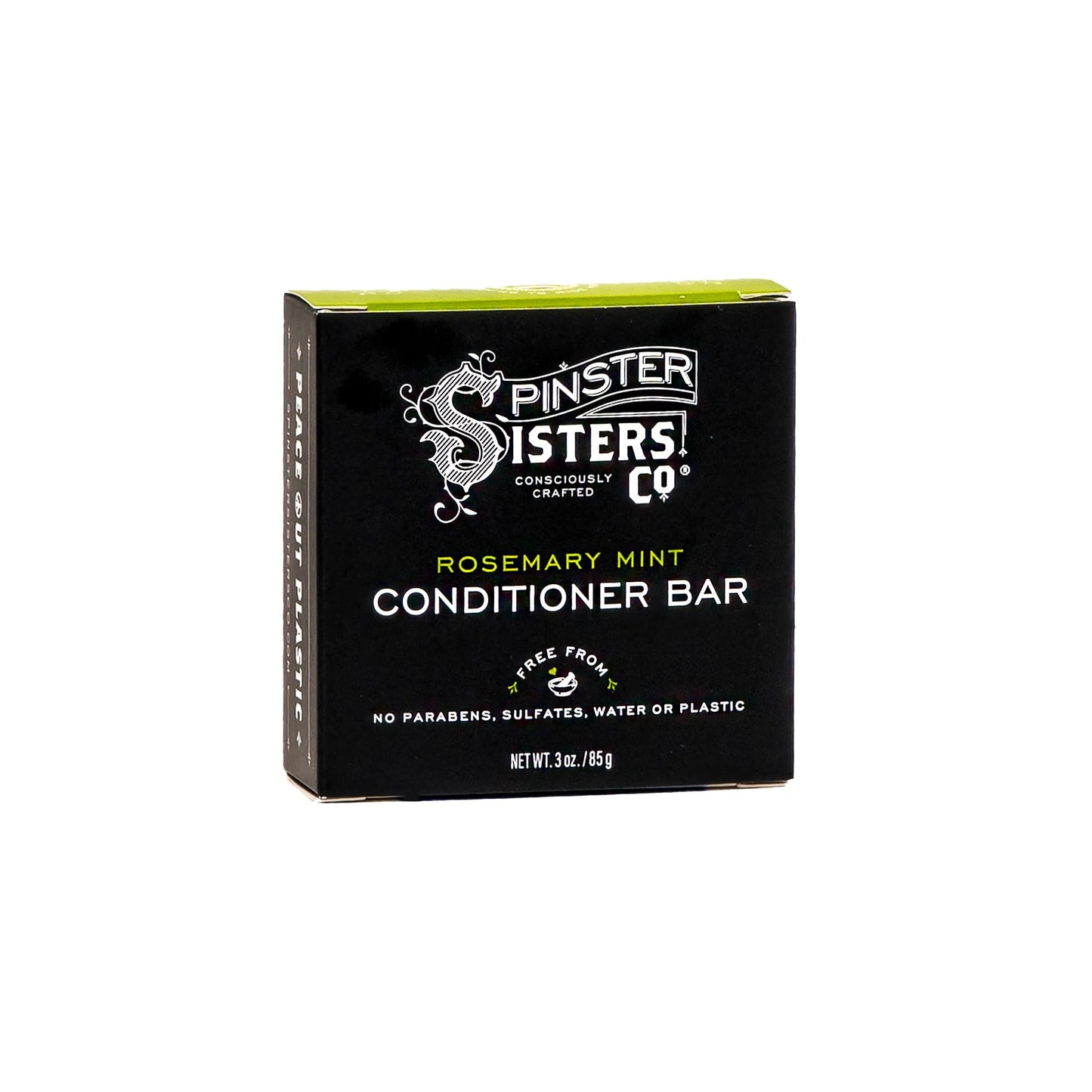 Spinster Sisters Natural Hair Care Set, Rosemary Mint - Shampoo Bar, Conditioner Bar, Brown Dry Shampoo - Homemade, sulfate-free, moisturizing