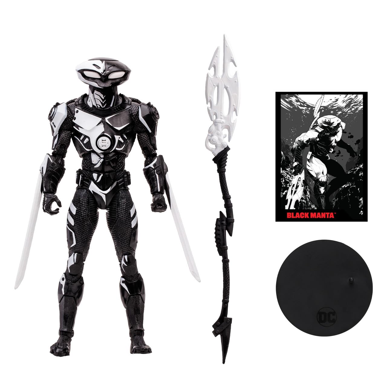 McFarlane Toys Black Manta Line Art (Page Punchers) Gold Label 7" Figure w/Aquaman Comic