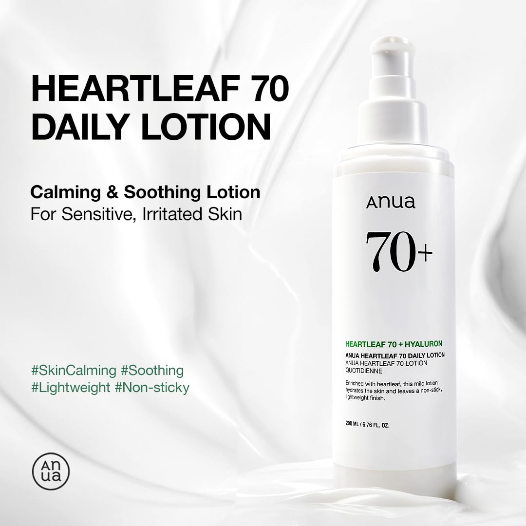 Anua Heartleaf Daily Lotion, Lightweight Face Moisturizer with Hyaluronic Acid, Gentle & Calming Face Cream for Soothing, Hydration, & Moisture Beauty and Personal Care ANUA