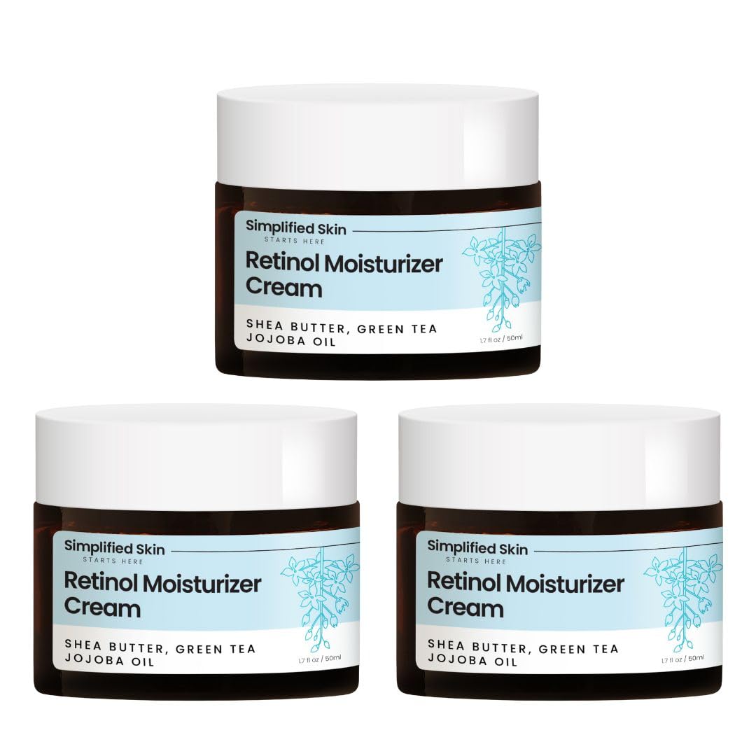 Retinol Cream for Face (3-Pack) - 2.5% Retinol Moisturizer for Fine Lines, Firming & Collagen Boost - Anti-Aging Night Wrinkle Cream with Hyaluronic