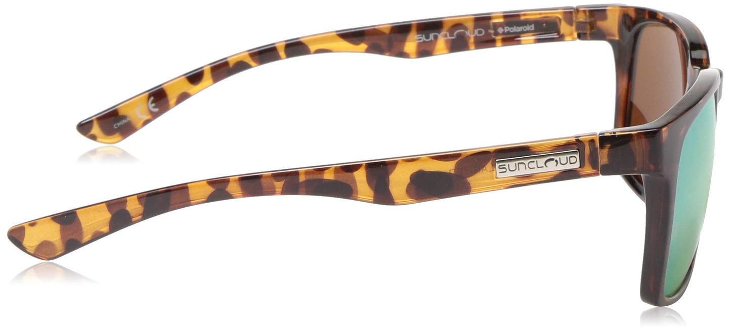 Suncloud Hundo Polarized Sunglasses, Tortoise/Polarized Green Mirror, One Size