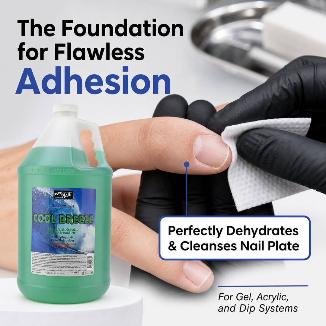 PRONAIL 4-in-1 Multi-Purpose Nail Salon Cleanser - Nail Prep Dehydrator, Gel Finishing Wipe & Post-Wax Skin Cleanser | Cruelty-Free, Paraben-Free