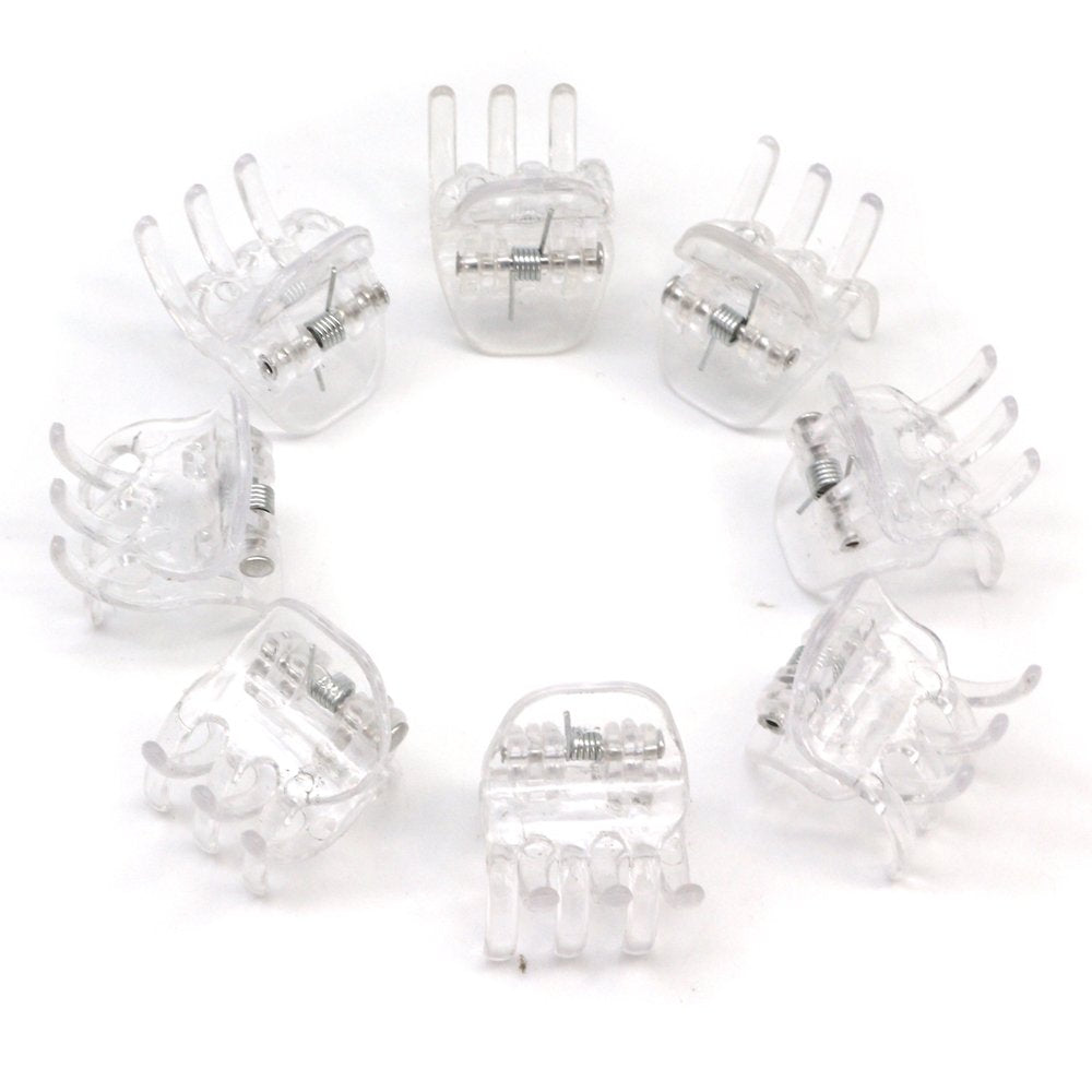 Dofash 12Pcs(Clear) Small Mini Hair Claw Clips Plastic 1.8Cm Hair Accessories For Girls