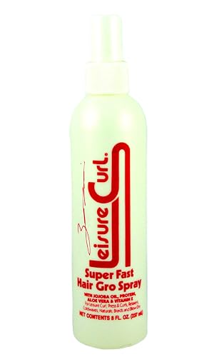 Leisure Curl Super Fast Hair Gro 8, fl oz - Leave-In Spray With Cold Pressed Jojoba Oil, Aloe Vera & Vitamin E for Anti-Breakage Natural Heal | Good
