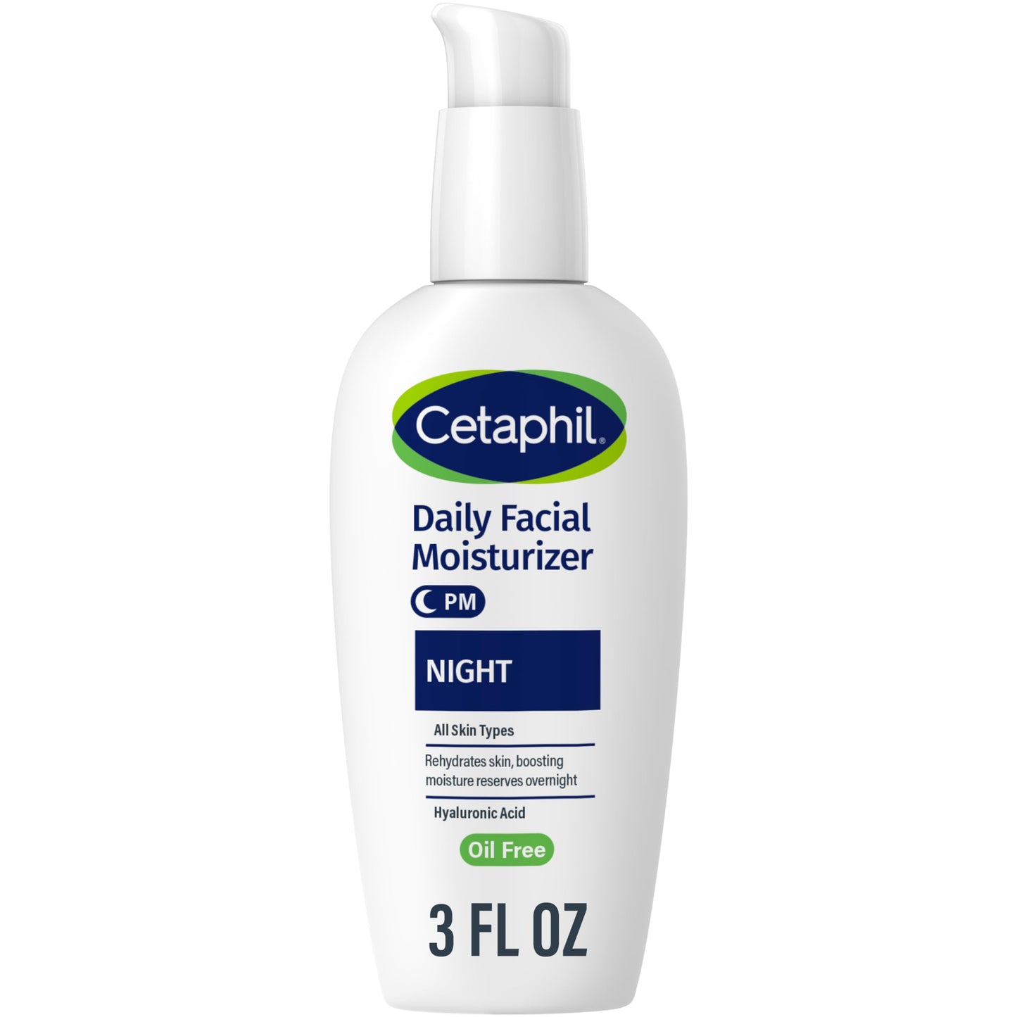 Cetaphil Night Moisturizer for Face, Hydrating Facial Moisturizer with Hyaluronic Acid, For All Skin Types, Lightweight and Non-Comedogenic