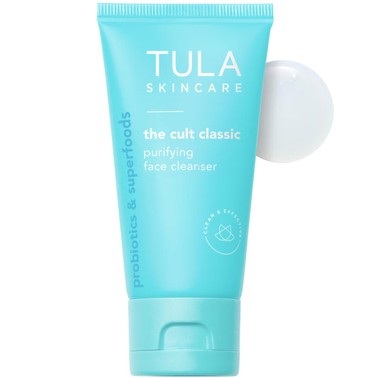 TULA Skin Care The Cult Classic Purifying Face Cleanser (Travel-Size) | Gentle and Effective Face Wash, Makeup Remover, Nourishing and Hydrating |