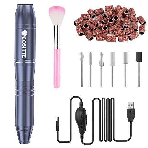 COSITTE Electric Nail Drill,USB Electric Nail Drill Machine for Acrylic Nails,Portable Electrical Nail File Polishing Tool Manicure Pedicure Efile