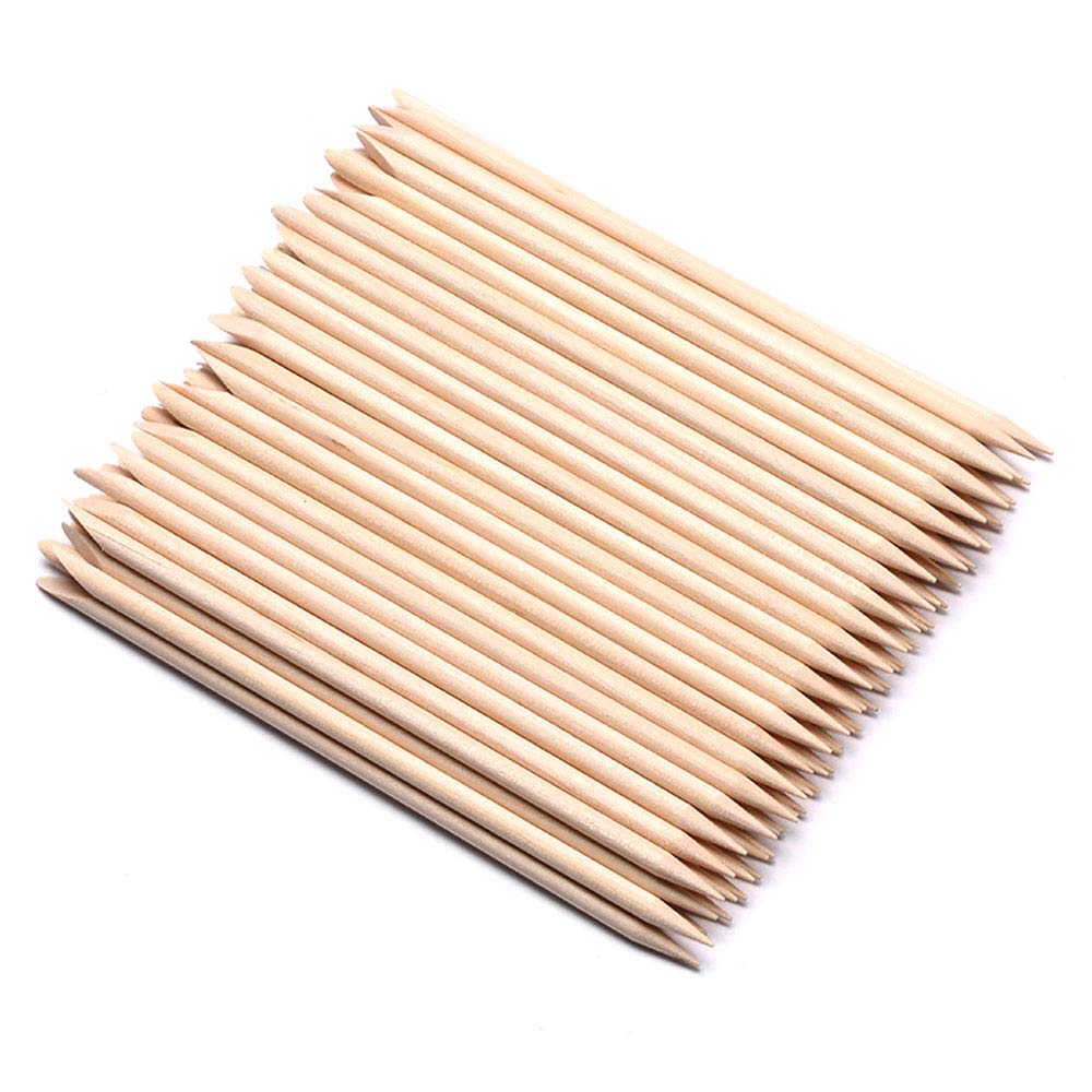 Borogo 100 Pcs Orange Wood Nail Sticks Double Sided Multi Functional Cuticle Pusher Manicure Pedicure Tool for Manicure Pedicure Beauty and Personal Care Borogo Default Title