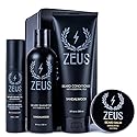 ZEUS Everyday Beard Care Kit for Men, Beard Shampoo, Conditioner, Refined Oil & Styling Balm, Softens, Hydrates, Tames & Strengthens (Made in USA)