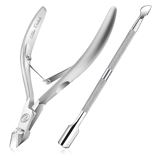 Cuticle Nipper with Cuticle Pusher-Professional Grade Stainless Steel Cuticle Remover & Cutter-Durable Manicure and Pedicure Tool-Beauty Tool Perfect