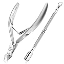 Cuticle Nipper with Cuticle Pusher-Professional Grade Stainless Steel Cuticle Remover & Cutter-Durable Manicure and Pedicure Tool-Beauty Tool Perfect