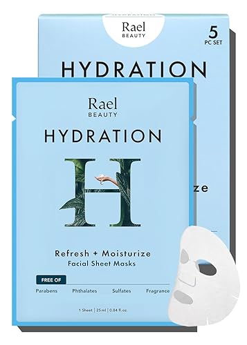 Rael Face Mask Skin Care, Hydrating Face Masks - Bamboo Facial Sheet Mask, Korean Skincare, Dewy Skin Care, Hydrating and Moisturizing, made