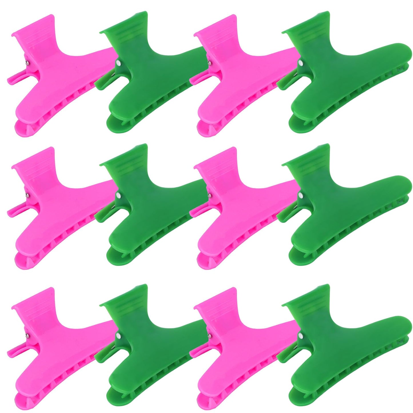 BAHABY Hair Clips for Styling Sectioning 12 Pack Green Hot Pink Butterfly Clamps Hair Claw Clips Pro Salon Hair Clips for Styling, Sectioning, Cutting Beauty and Personal Care BAHABY Default Title