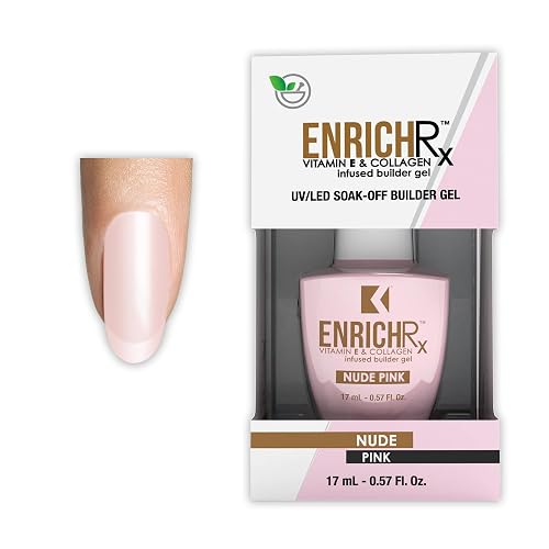 KUPA EnrichRx Builder Gel, Nude Pink, Vitamin E & Collagen Infused, UV/LED Soak-Off Gel Brush On Natural Nail, 0.57 Fl Oz Beauty & Personal Care KUPA