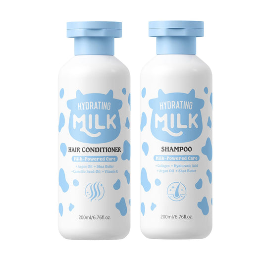 Nourishing Milk Shampoo Conditioner Set, Cleans, Removes Dandruff, Thickening, Plumps and Softens, Everyday Nourishing Formulas, for Dry, Itchy Scalp