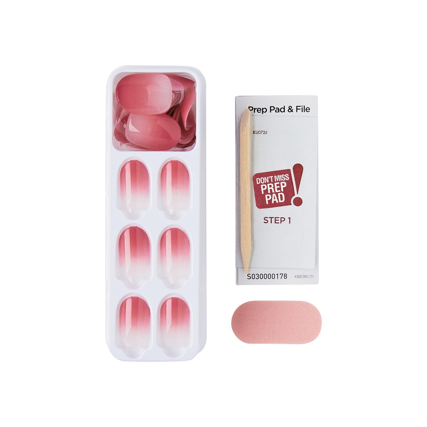 Impress Color Ombre Press On Nails, 'Beat The Heat', Pink, Short Oval, PureFit Technology, Patented Super Hold Adhesive, Chip Proof, Smudge Proof Beauty & Personal Care imPRESS
