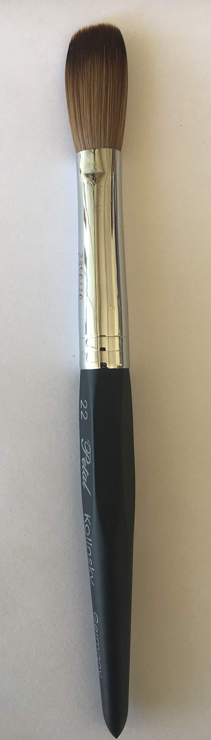 Six Angles - CRIMPED - Black Handle Petal 100% Kolinsky Acrylic Nail Brush (Crimped 22) Beauty & Personal Care Six Angles