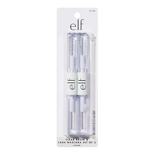 e.l.f. Clear Lash & Brow Mascara 2-Pack, Conditioning Clear Brow & Lash Gel For Grooming, Defining & Separating, Long-Lasting, Vegan & Cruelty-Free