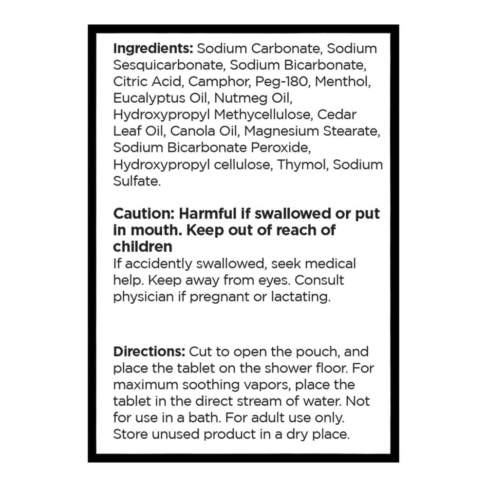 Quality Choice Vapor Shower Tablets for Sinus Relief, Cold Relief, Congestion and Allergy Support, Menthol and Eucalyptus Aromatherapy Steam Tablets Beauty and Personal Care Quality Choice