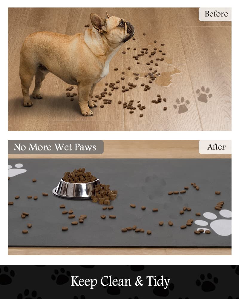Pet Feeding Mat – Absorbent, Quick Dry Dog Food & Water Bowl Mat, No-Stain Pet Supplies for Messy Drinkers