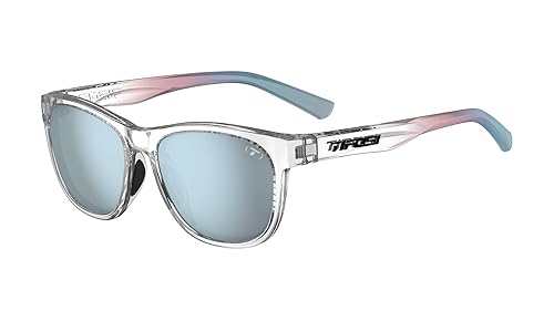 Tifosi Swank Sunglasses (Avant Clear/Smoke Bright Blue Mirror Lenses)