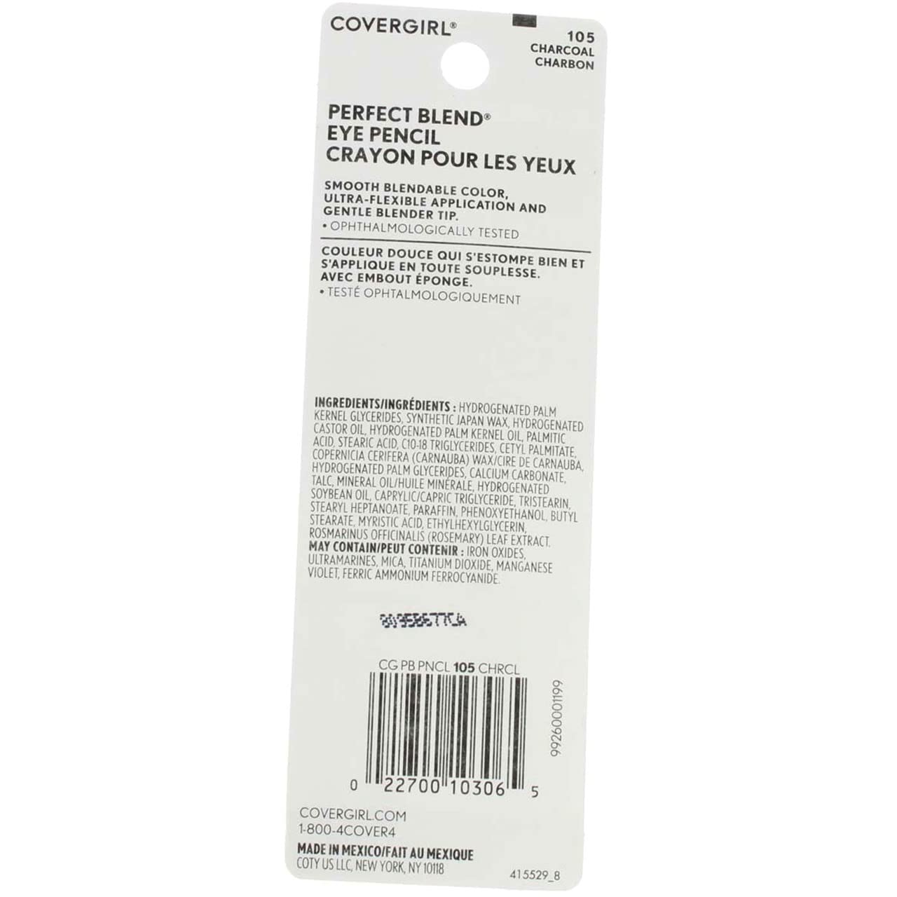 COVERGIRL Perfect Blend Eye Pencil, Charcoal [105], 0.03 oz