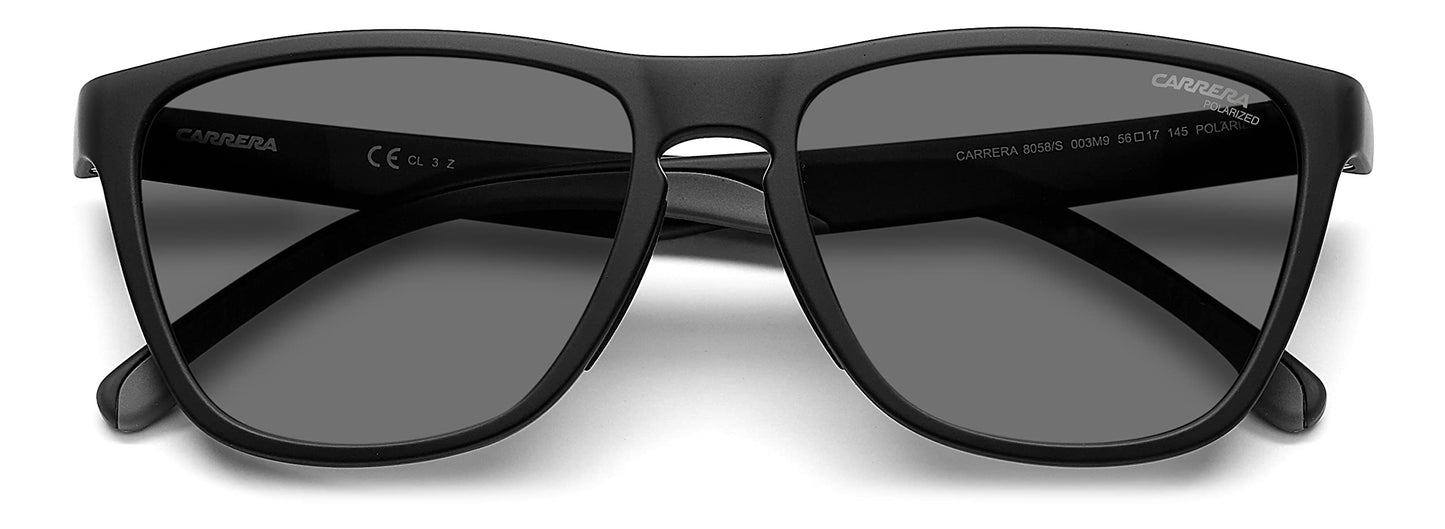 Carrera 8058/S Matte Black/Grey Polarized 56/17/145 unisex Sunglasses