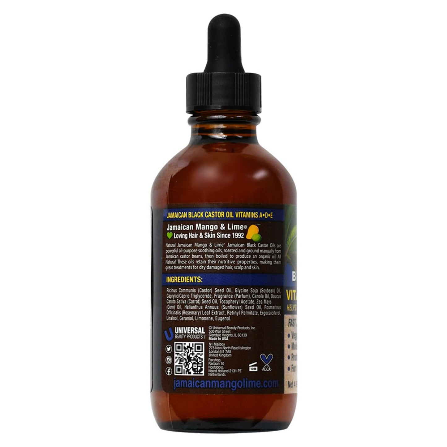 Jamaican Mango & Lime Black Castor Oil - Hair & Scalp Oil for Locs, Braids, Twists & Natural Hair - Strengthens, Moisturizes & Promotes Hair Growth