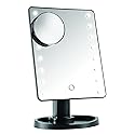 IdeaWorks Light-Up Mirror-Large Mirror with 16 LED Lights for Make-Up, Tweezing, & Other Facial Applications-Rotating Mirror-Magnifier Option-Built-in