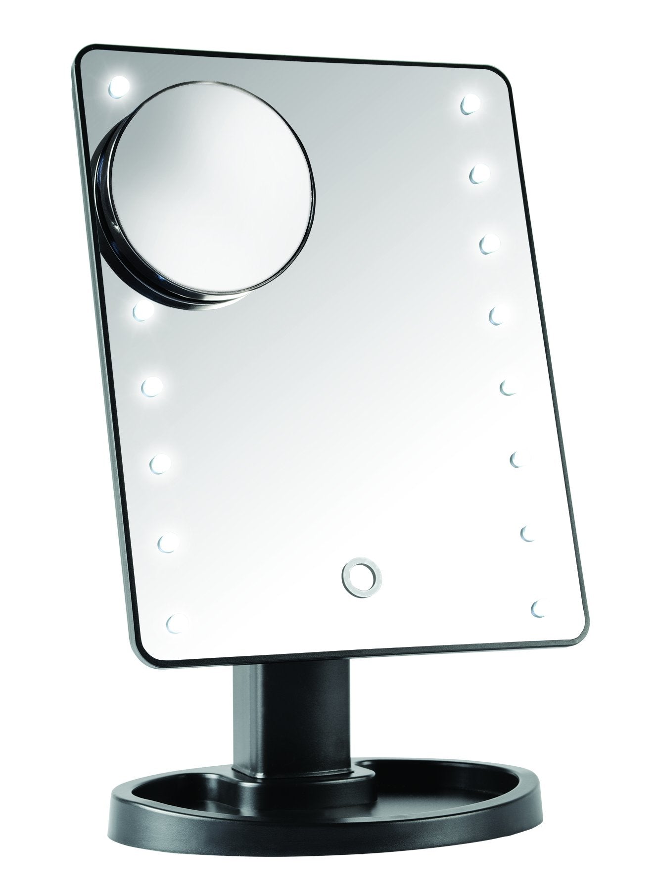 IdeaWorks Light-Up Mirror-Large Mirror with 16 LED Lights for Make-Up, Tweezing, & Other Facial Applications-Rotating Mirror-Magnifier Option-Built-in