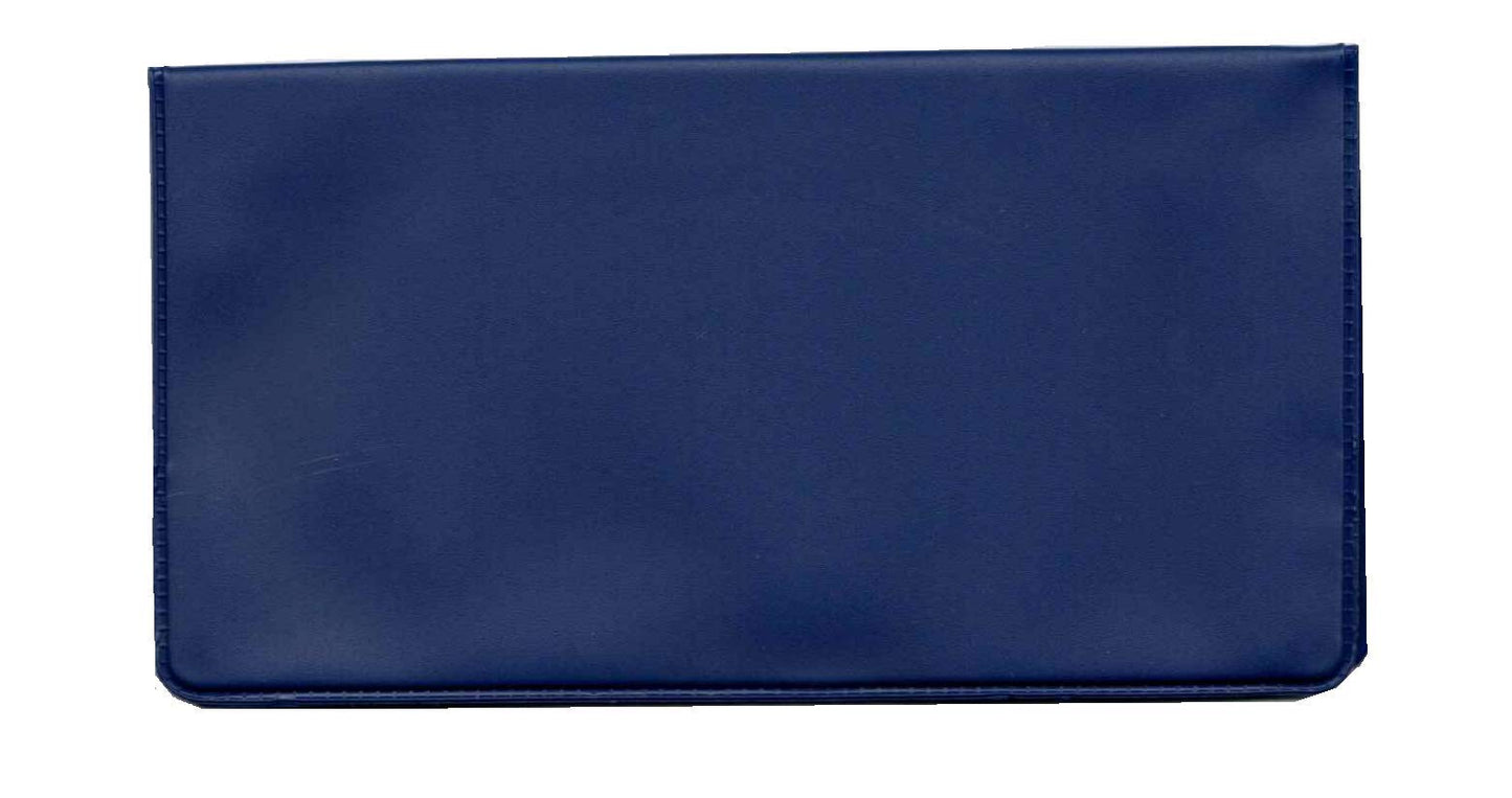 Easy Read Register Vinyl Checkbook Cover for Top Tear Personal Checks (Pack of 5 - Black, Blue, Green, Gray, Maroon)