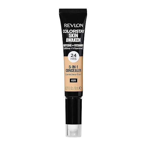 Revlon ColorStay Skin Awaken 5-in-1 Concealer, Lightweight, Creamy Longlasting Face Makeup with Caffeine & Vitamin C, For Imperfections, Dark Circles