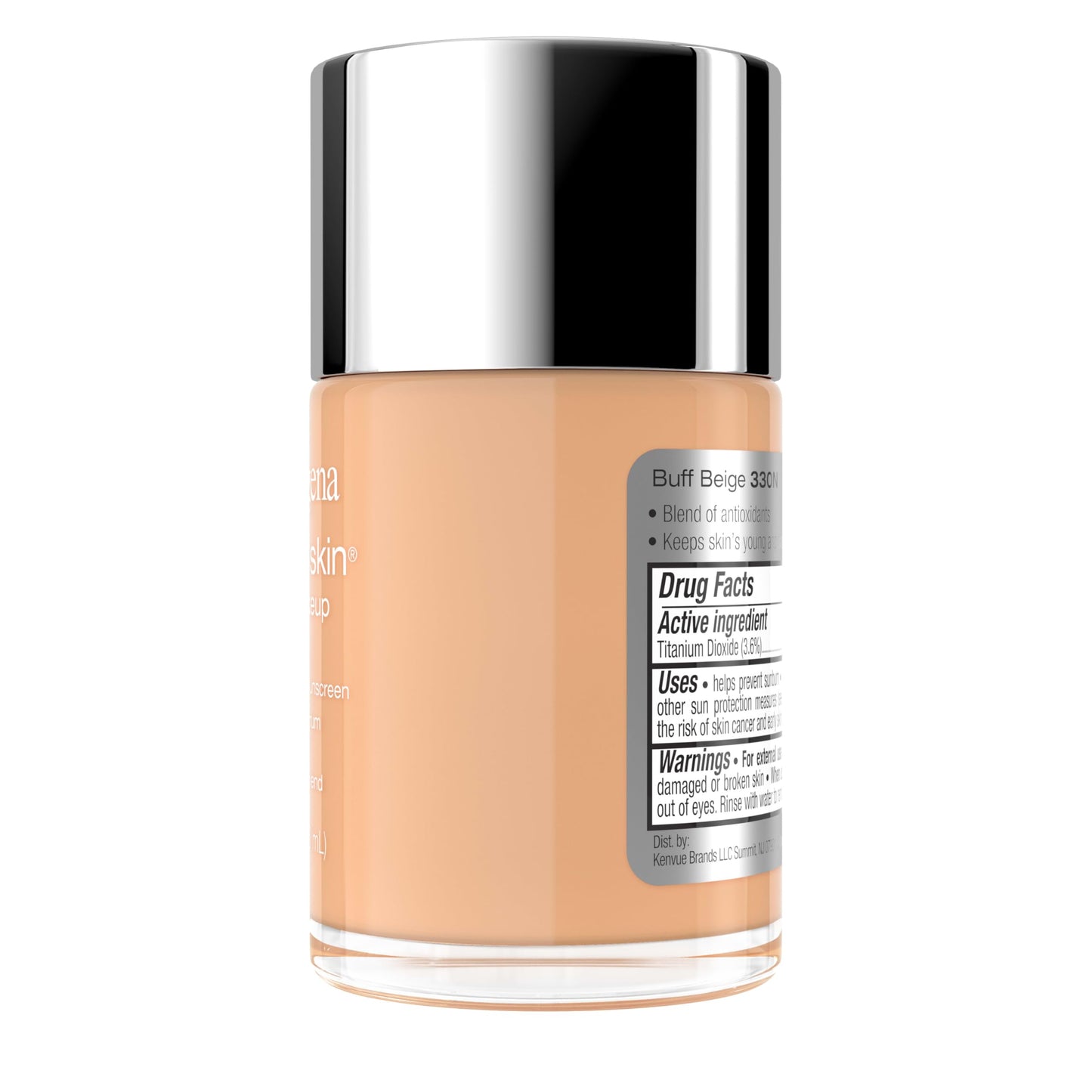 Neutrogena Healthy Skin Liquid Foundation Makeup Broad Spectrum SPF 20 Sunscreen, Medium Coverage, Vit B5, Antioxidants, All Day Wear, Buff Beige