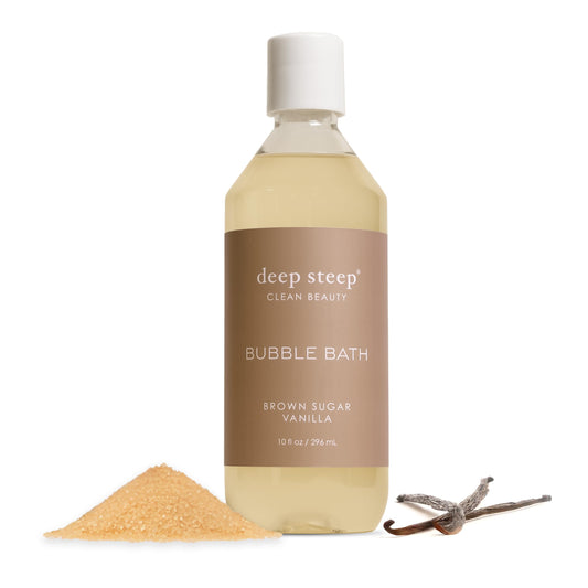 Deep Steep Bubble Bath, Brown Sugar Vanilla, 10 oz - Soothing Soak with Shea Butter, Argan Oil, Aloe Vera & Coconut Oil - Vegan, Sulfate-Free Beauty and Personal Care Deep Steep