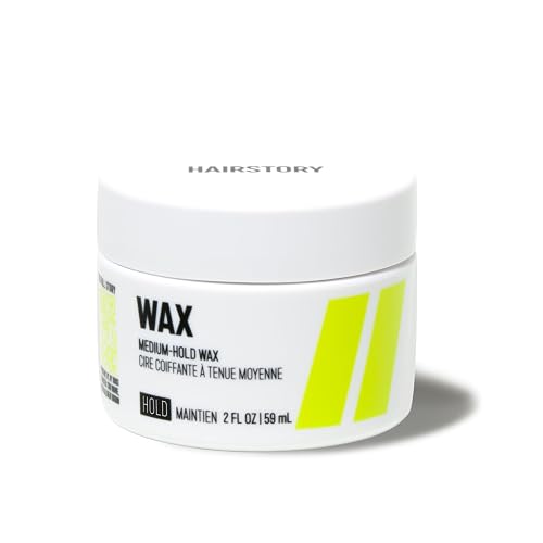 Hairstory Wax - Medium Hold Hair Styling Wax for All Hair Types, Pliable Flexible Hold, Defines Curls, Smooths Flyaways and Edges, Non-Sticky, 2 Fl Oz