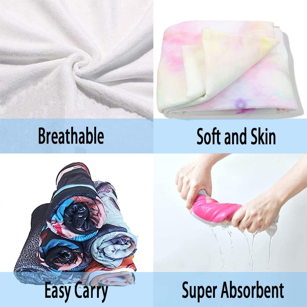 kaylz Microfiber Surf Poncho Wearable Beach Towel Oversized, Kids Adult Hooded Towel Quick Dry Changing Poncho (75 * 65cm, Navy)