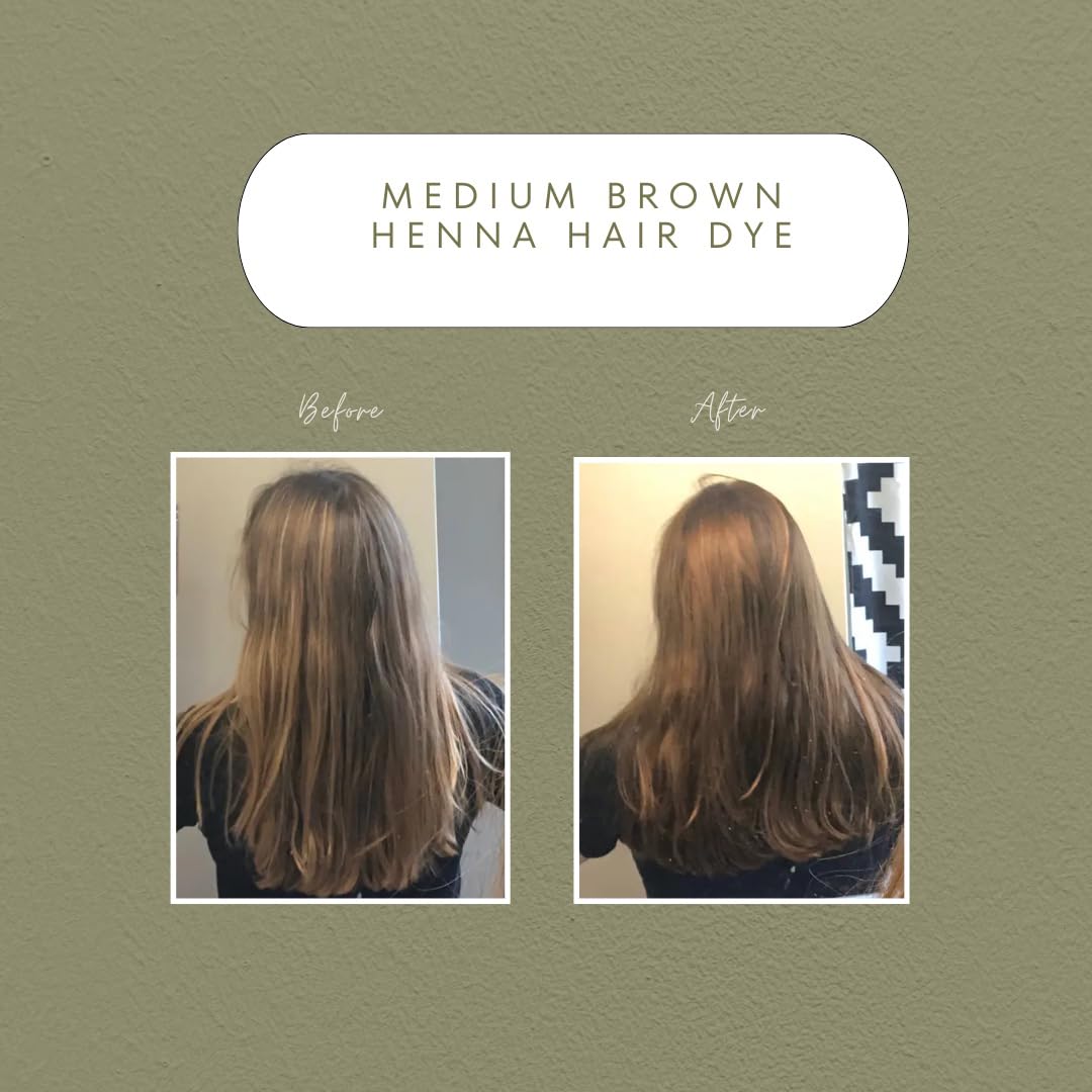 3 Packs Of Medium Brown Henna Hair & Beard Color/Dye 100 Grams - Natural Hair Color, Plant-based Hair Dye - The Henna Guys