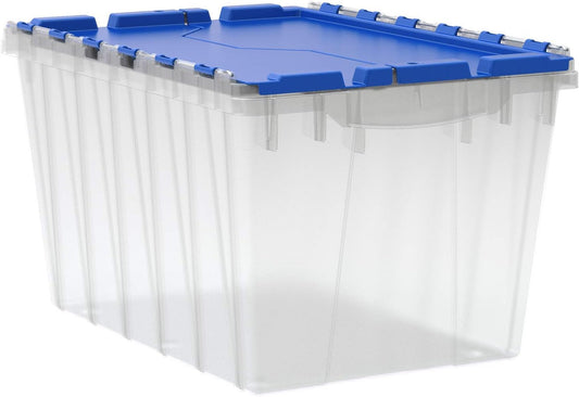 Akro-Mils KeepBox 12 Gallon Storage Container, Nesting and Stackable Plastic Storage Box with Lid Attached, Clear Tote for Garages, Closets…