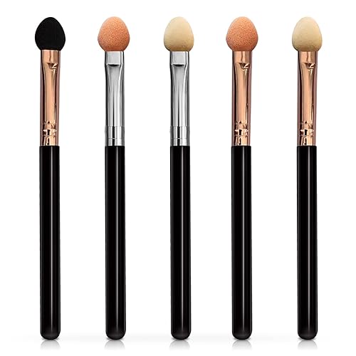 UorPoto Eyeshadow Applicators Sponge Double Sided Reusable 5Pcs Professional Blendable Organic Foam Tip Makeup Eye Shadow Applicator Brush Set