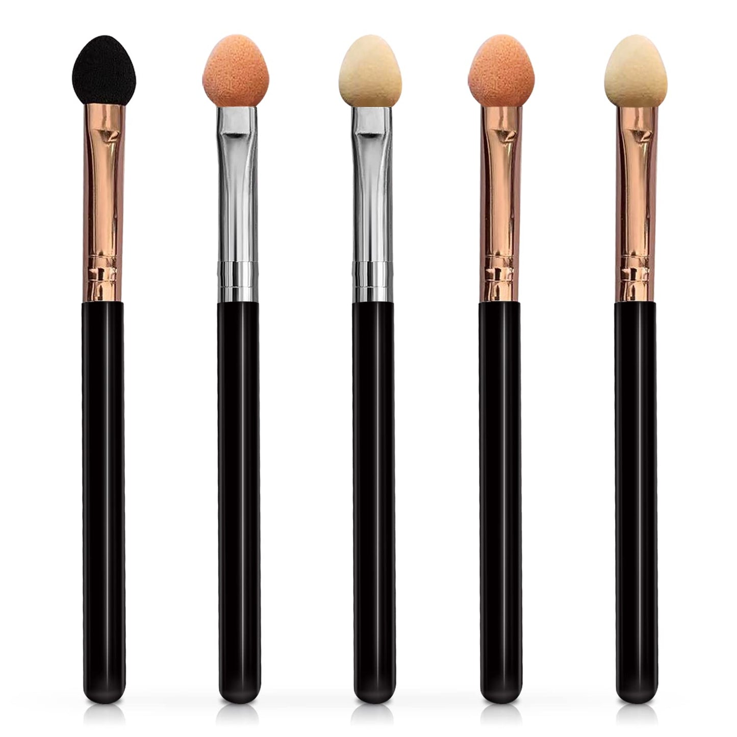 UorPoto Eyeshadow Applicators Sponge Double Sided Reusable 5Pcs Professional Blendable Organic Foam Tip Makeup Eye Shadow Applicator Brush Set