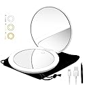LED Lighted Compact Magnifying Travel Makeup Mirror - 5 inches Double Sided 1X/10X Magnification, USB Rechargeable 1000mAh, Touch Screen, 56 High-CRI